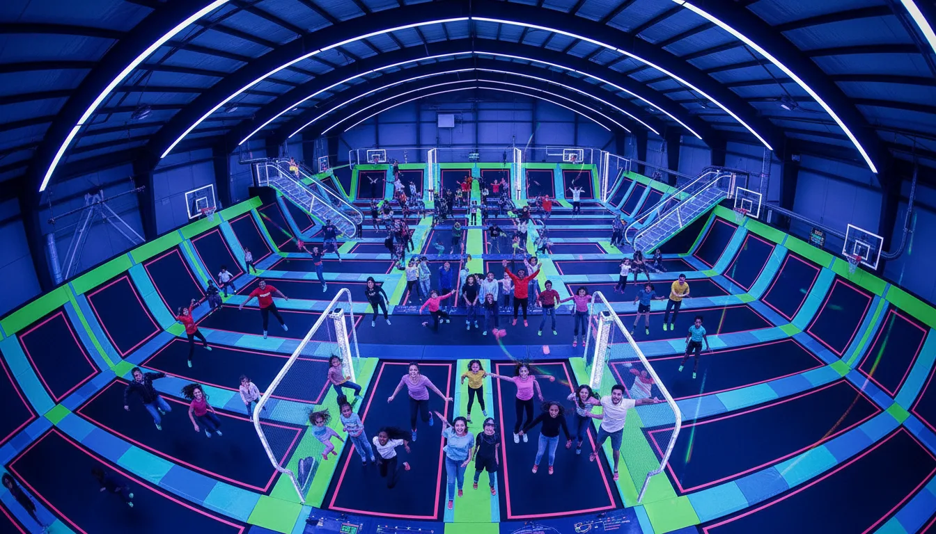 Jumpers on the BounceUP trampoline courts